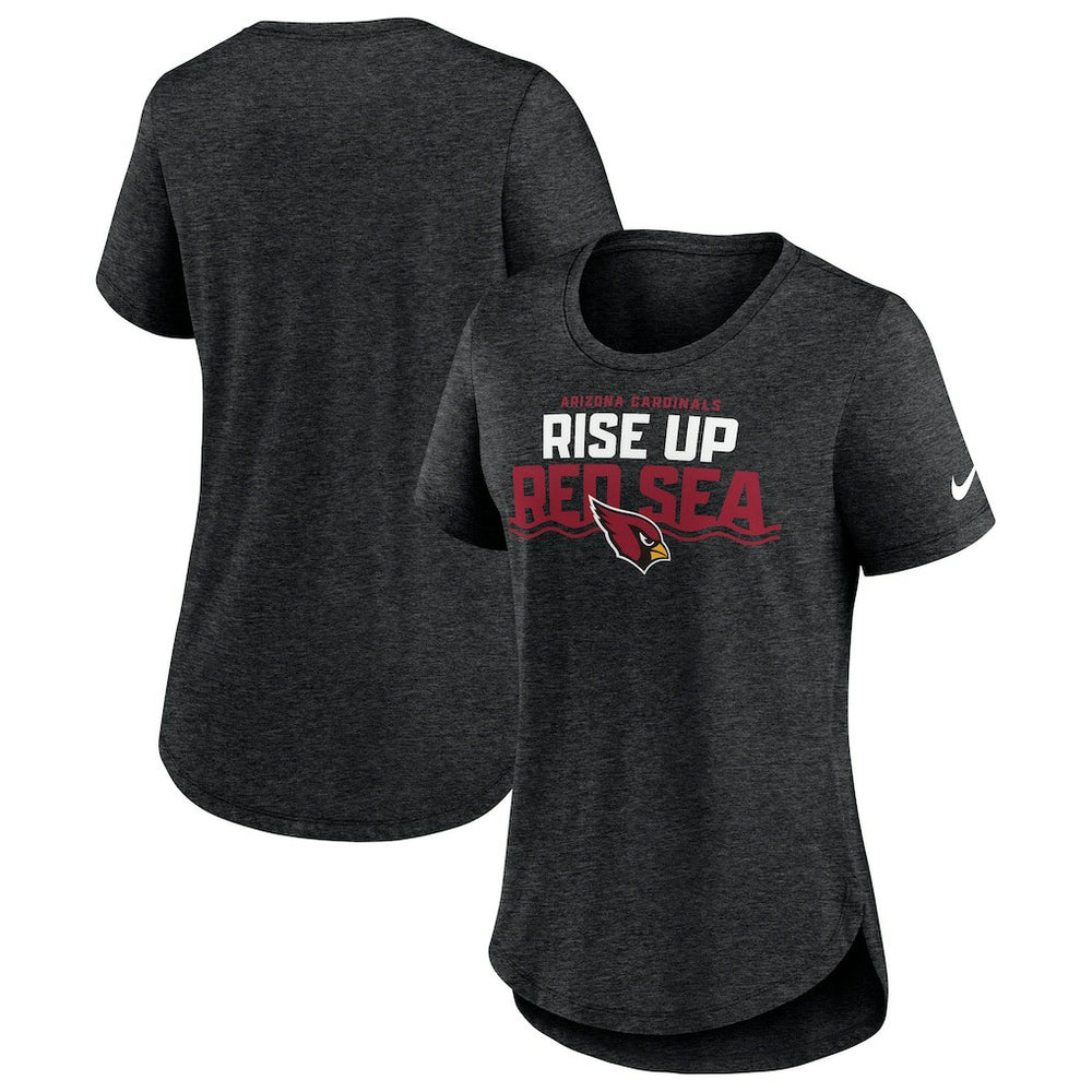 Arizona Cardinals Women's Local Fashion Tri-Blend T-Shirt Heather Black | Nike for Sale