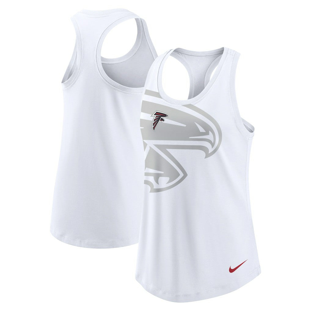 Atlanta Falcons Women's Tri-Blend Scoop Neck Racerback Tank Top White | Nike for Sale