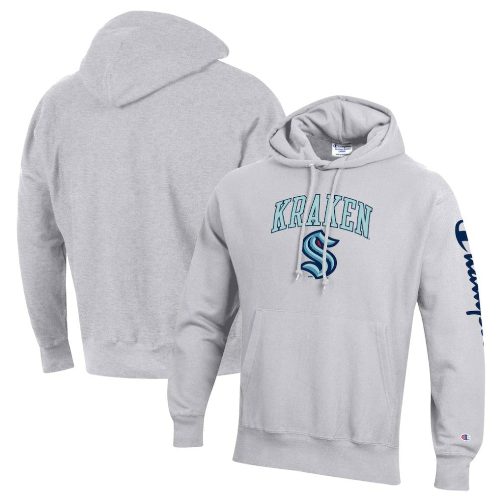 Seattle Kraken Champion Reverse Weave Pullover Hoodie - Heather Gray - NHL