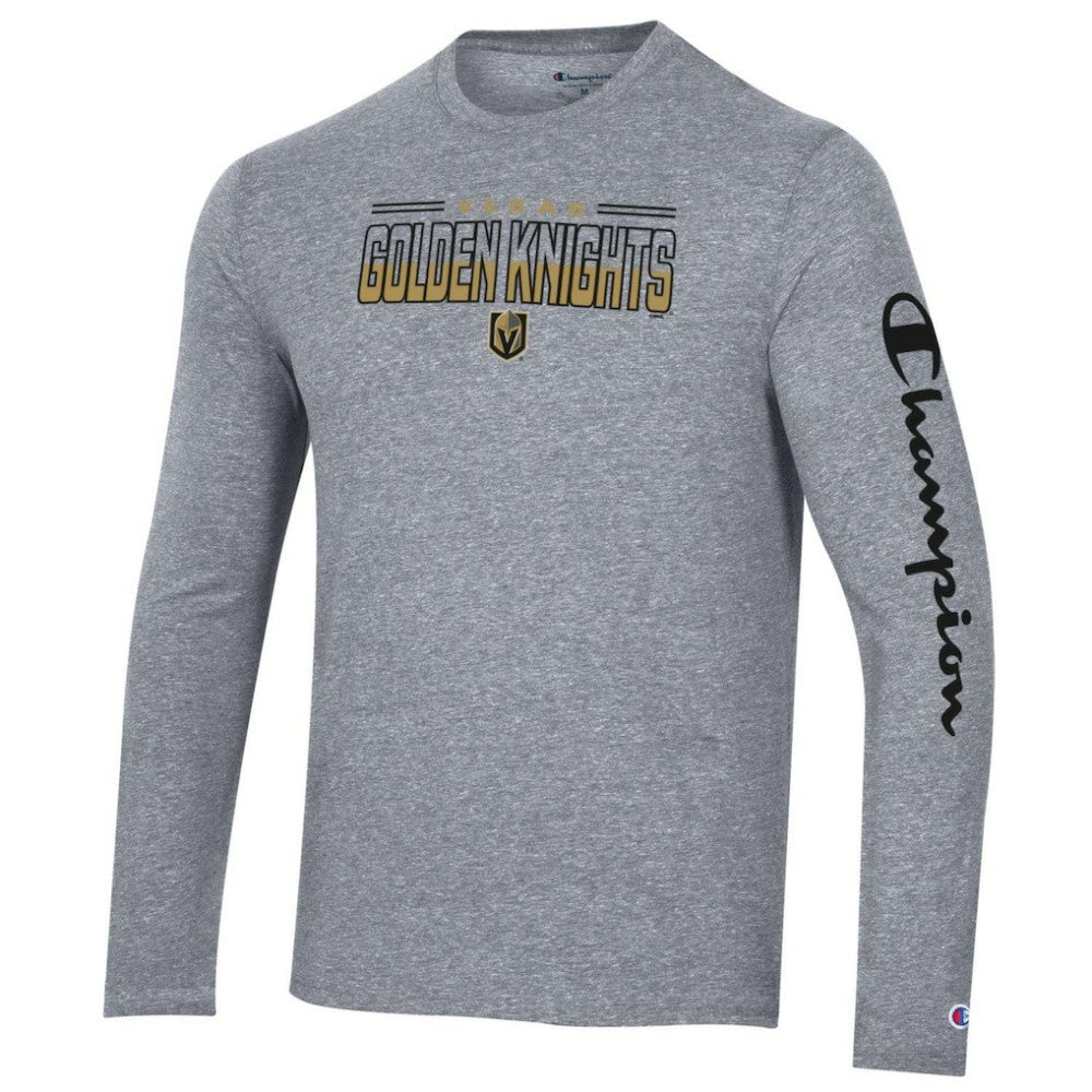 Vegas Golden Knights Champion Tri-Blend Long Sleeve T-Shirt - Heather Gray - NHL