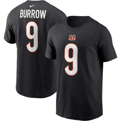 Joe Burrow Cincinnati Bengals Player Name & Number T-Shirt Black | Nike for Sale