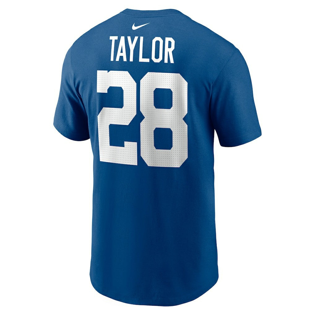 Jonathan Taylor Indianapolis Colts Player Name & Number T-Shirt Royal | Nike for Sale