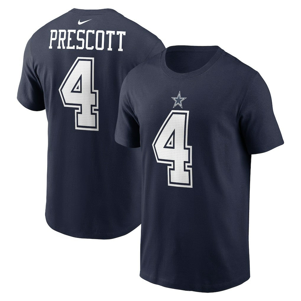 Dak Prescott Dallas Cowboys Player Name & Number T-Shirt Navy | Nike for Sale