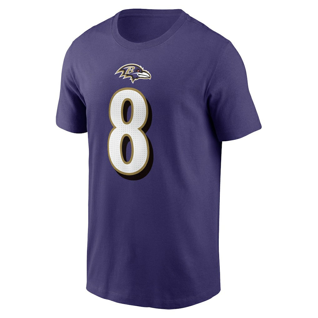 Lamar Jackson Baltimore Ravens Player Name & Number T-Shirt Purple | Nike for Sale