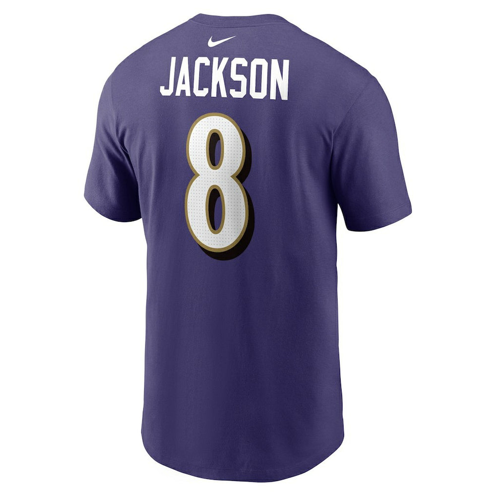 Lamar Jackson Baltimore Ravens Player Name & Number T-Shirt Purple | Nike for Sale