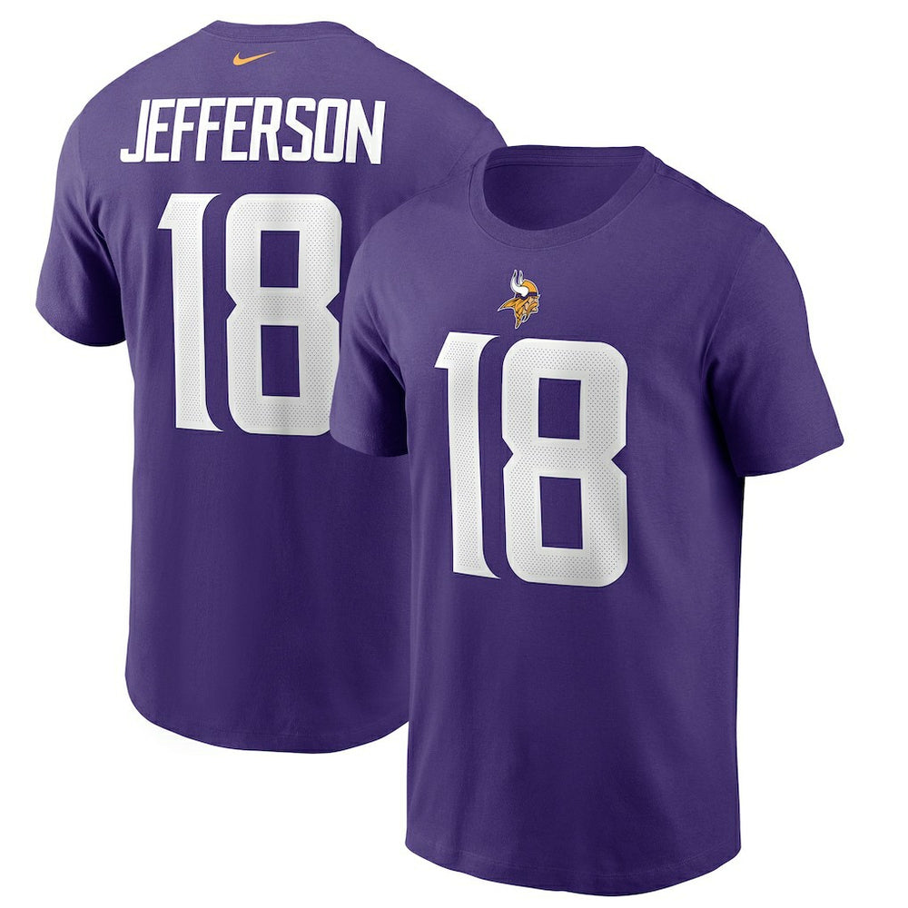 Justin Jefferson Minnesota Vikings Player Name & Number T-Shirt Purple | Nike for Sale