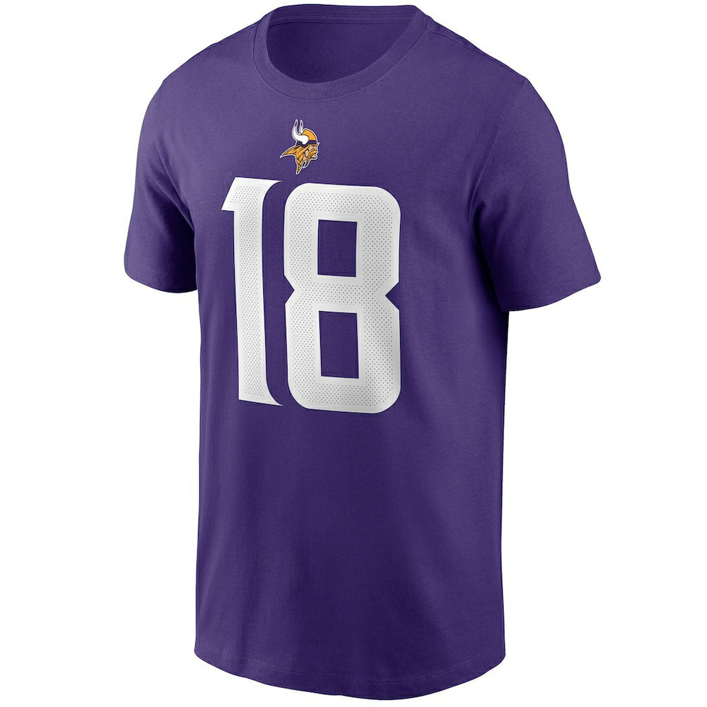 Justin Jefferson Minnesota Vikings Player Name & Number T-Shirt Purple | Nike for Sale