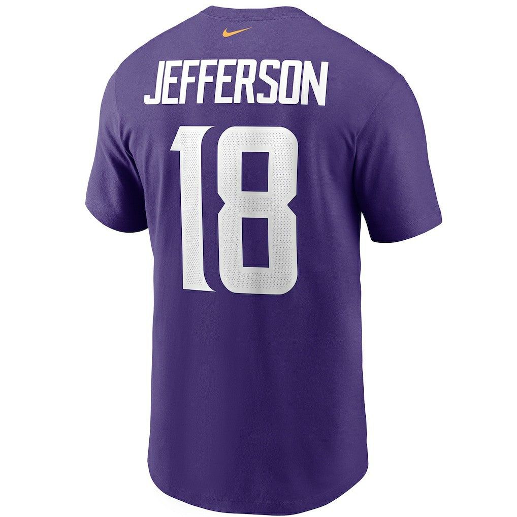 Justin Jefferson Minnesota Vikings Player Name & Number T-Shirt Purple | Nike for Sale