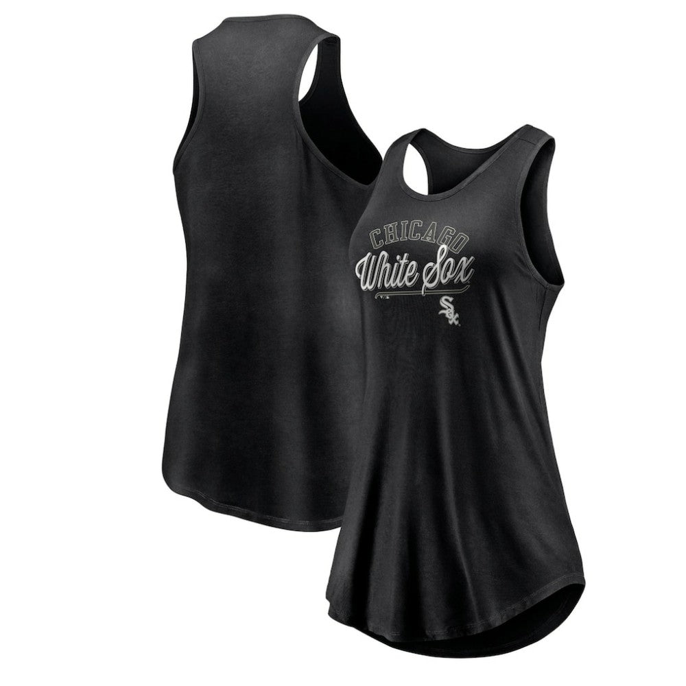 Chicago White Sox Fanatics Women's Simplicity Swing Racerback Scoop Neck Tank Top - MLB