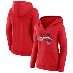 St. Louis Cardinals Fanatics Women's Simplicity Crossover V-Neck Pullover Hoodie - MLB