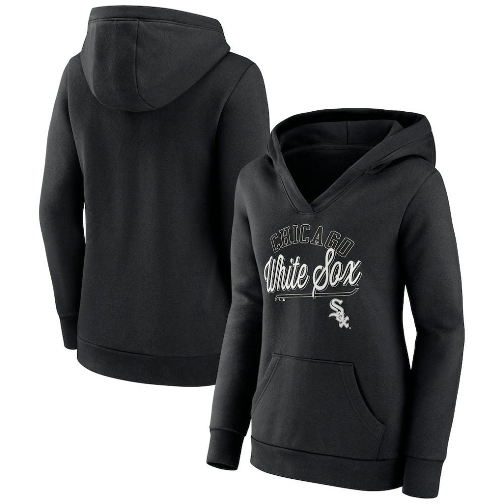 Chicago White Sox Fanatics Women's Simplicity Crossover V-Neck Pullover Hoodie - MLB