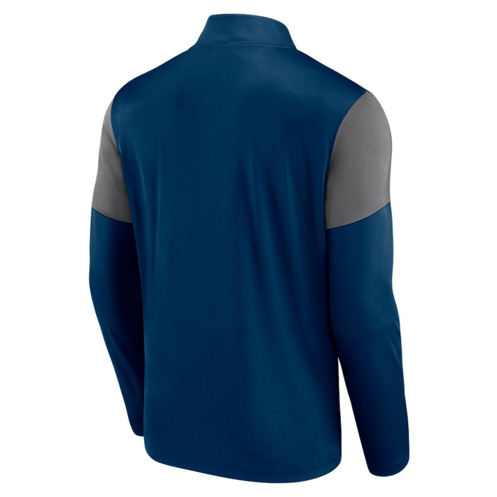 Seattle Kraken Fanatics Logo Quarter-Zip Top - Deep Sea Blue - NHL