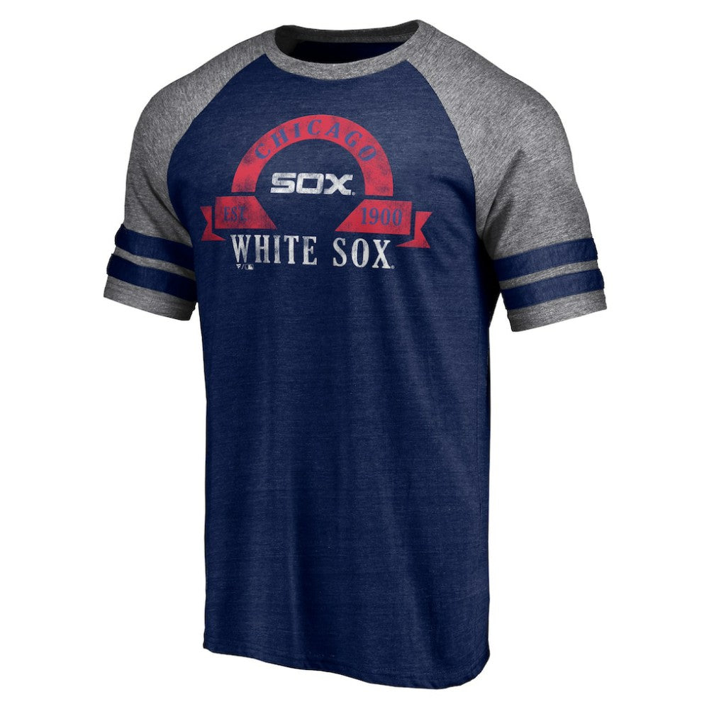 Chicago White Sox Fanatics Utility Two-Stripe Raglan Tri-Blend T-Shirt - MLB