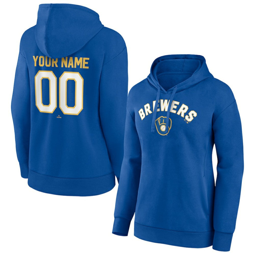 Milwaukee Brewers Women's Personalized Cooperstown Collection Winning Streak Pullover Hoodie - MLB