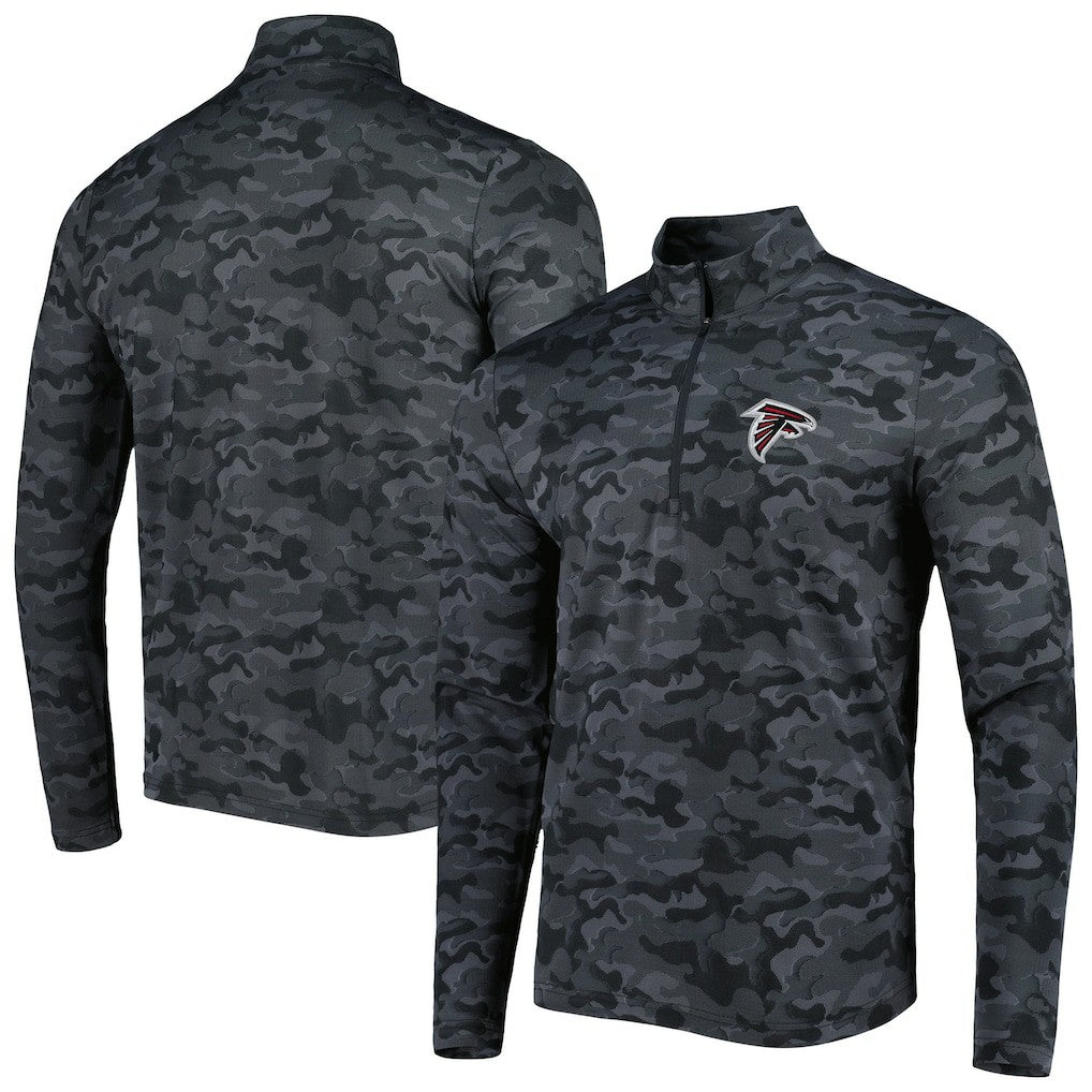 Atlanta Falcons Antigua Brigade Quarter-Zip Sweatshirt Black | NFL