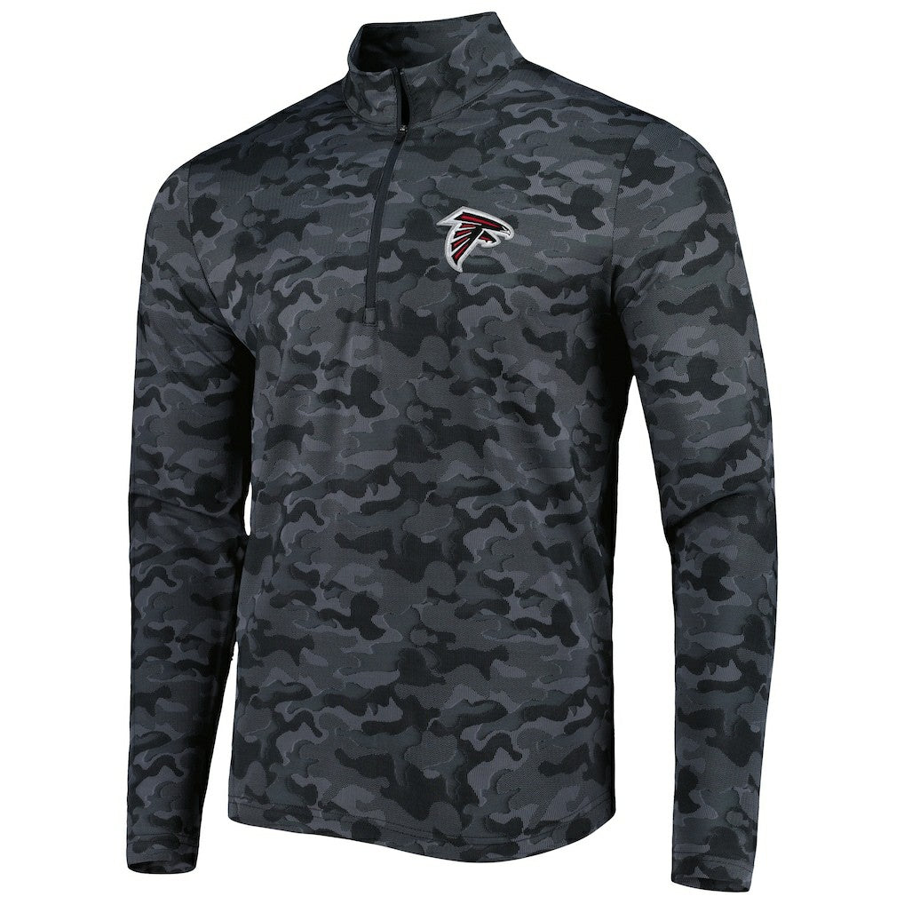 Atlanta Falcons Antigua Brigade Quarter-Zip Sweatshirt Black | NFL