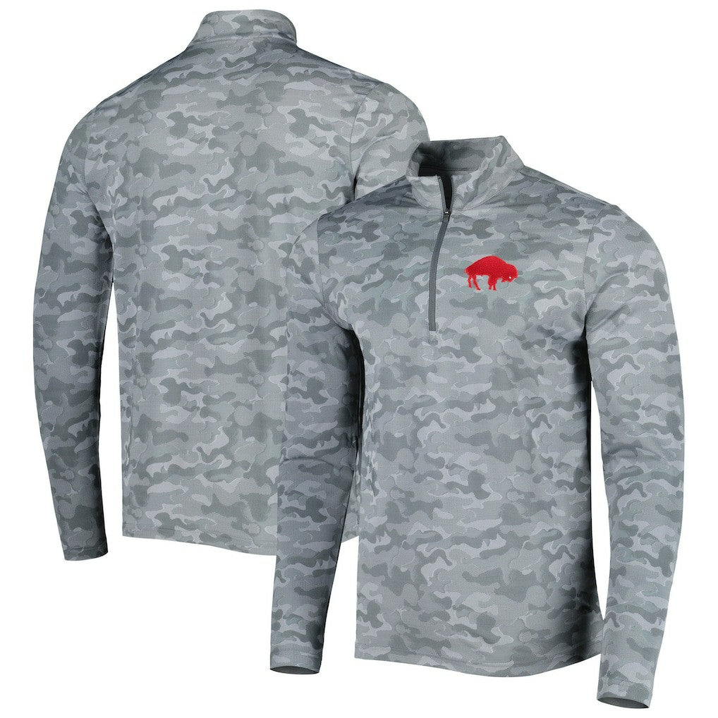 Buffalo Bills Antigua Brigade Throwback Quarter-Zip Top Gray | NFL