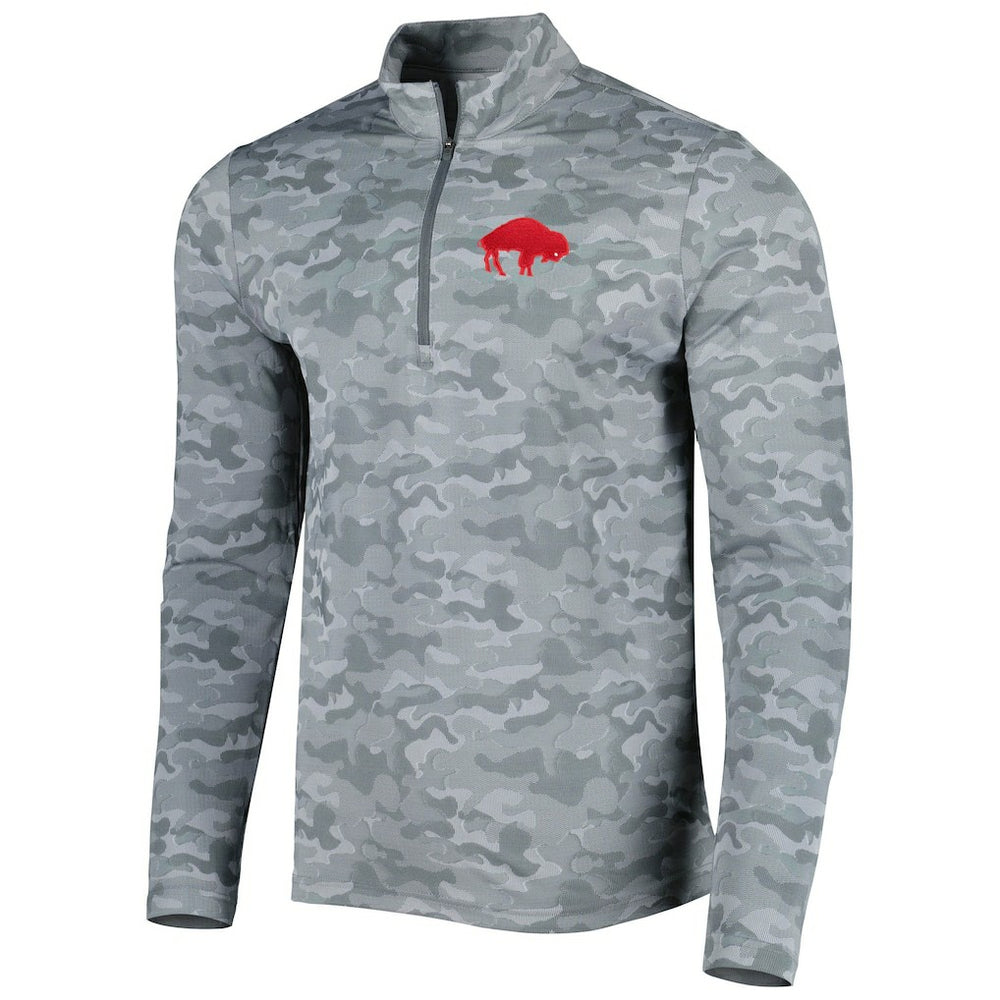 Buffalo Bills Antigua Brigade Throwback Quarter-Zip Top Gray | NFL
