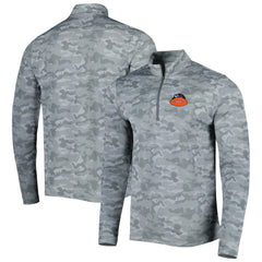 Chicago Bears Antigua Brigade Throwback Quarter-Zip Top Gray | NFL