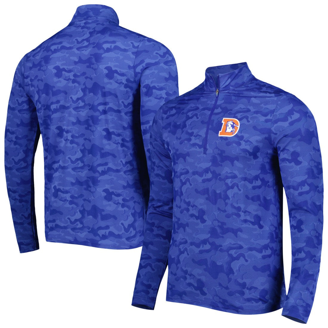 Denver Broncos Antigua Brigade Throwback Quarter-Zip Top Royal | NFL