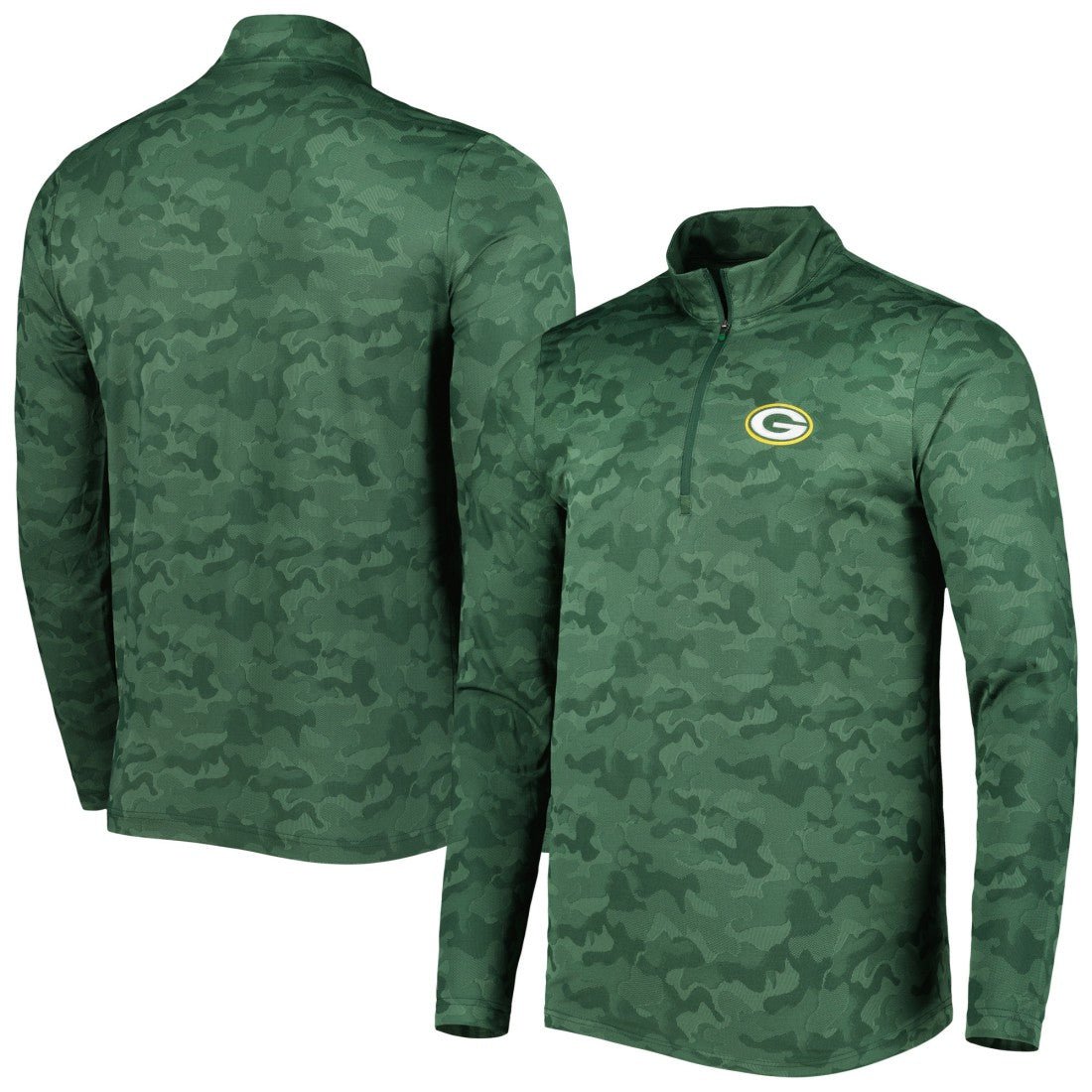 Green Bay Packers Antigua Brigade Quarter-Zip Sweatshirt Green | NFL