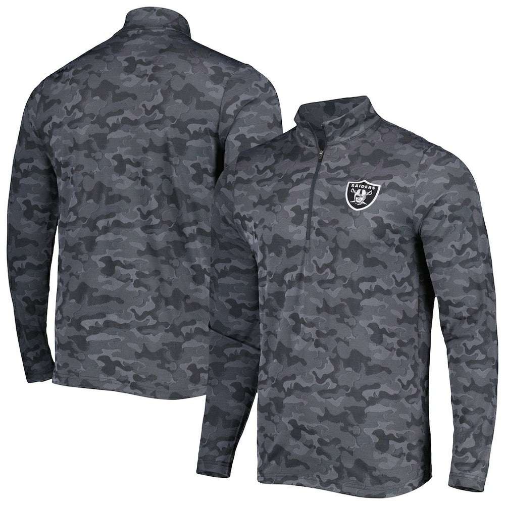 Las Vegas Raiders Antigua Brigade Quarter-Zip Sweatshirt Black | NFL