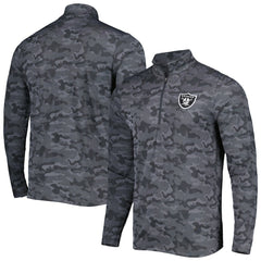 Las Vegas Raiders Antigua Brigade Quarter-Zip Sweatshirt Black | NFL