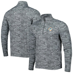 Miami Dolphins Antigua Brigade Throwback Quarter-Zip Top Gray | NFL