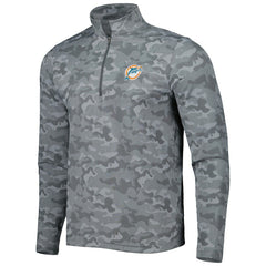 Miami Dolphins Antigua Brigade Throwback Quarter-Zip Top Gray | NFL