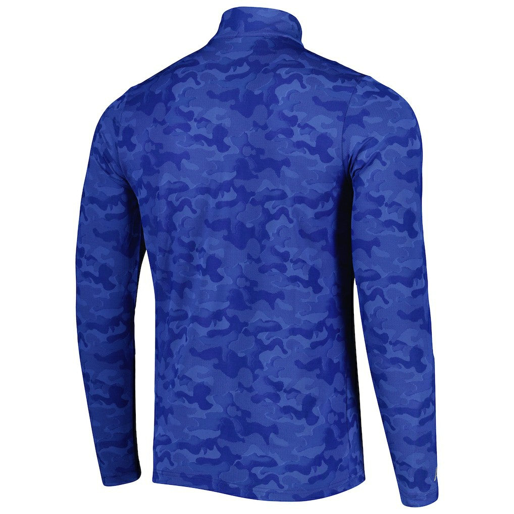New England Patriots Antigua Brigade Throwback Quarter-Zip Top Royal | NFL