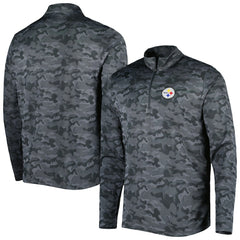 Pittsburgh Steelers Antigua Brigade Quarter-Zip Sweatshirt Black | NFL