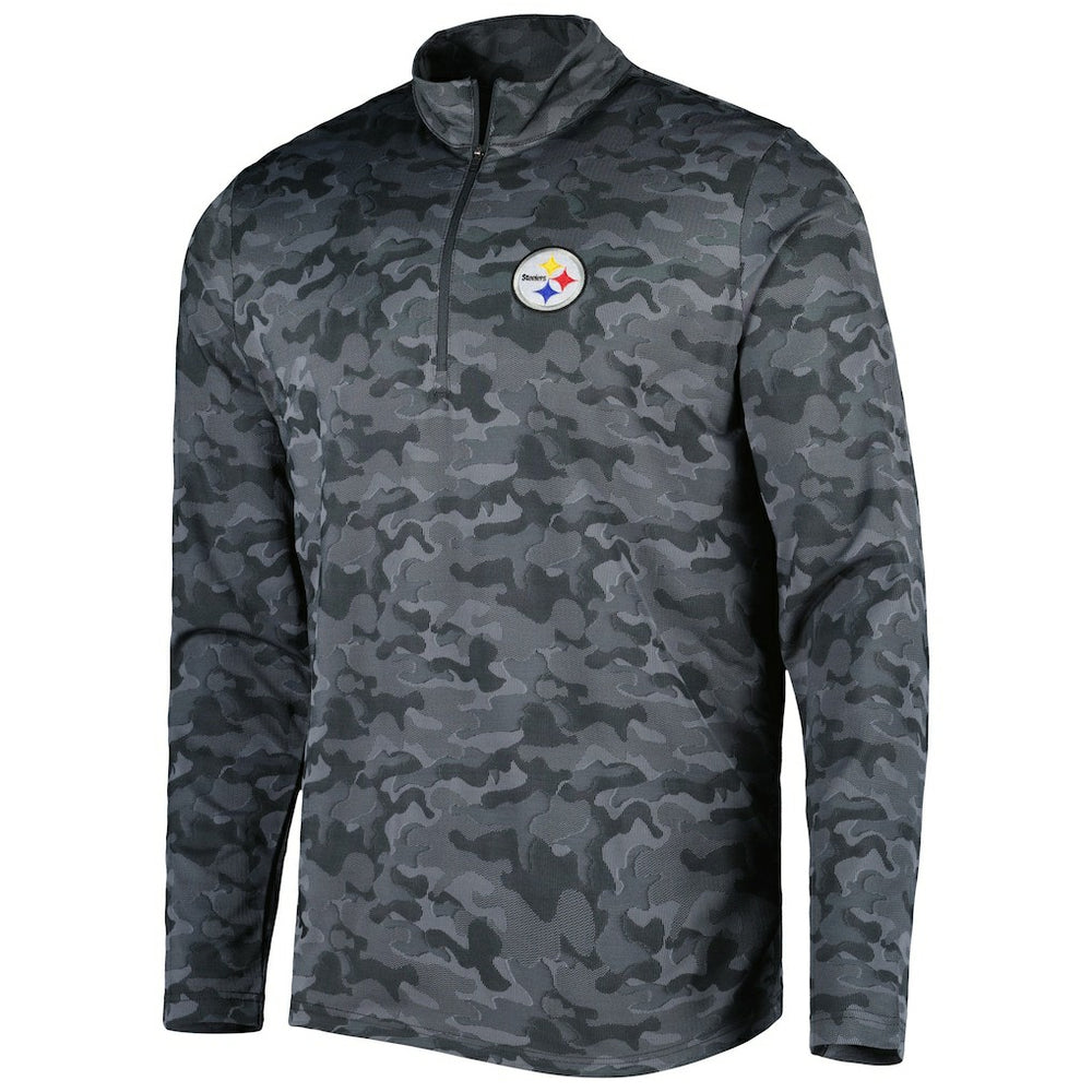 Pittsburgh Steelers Antigua Brigade Quarter-Zip Sweatshirt Black | NFL