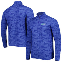 Seattle Seahawks Antigua Brigade Throwback Quarter-Zip Top Royal | NFL