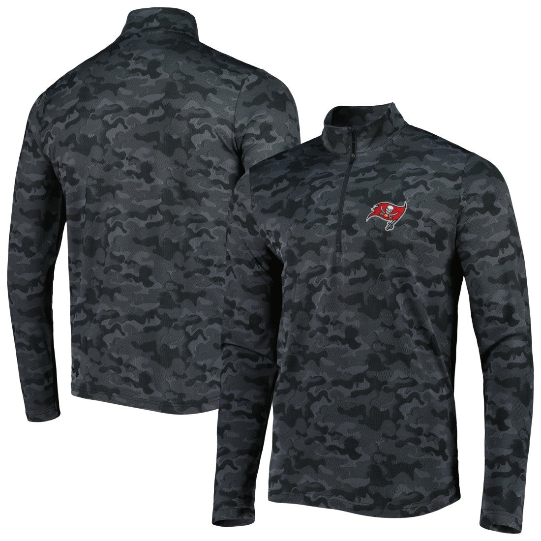 Tampa Bay Buccaneers Antigua Brigade Quarter-Zip Sweatshirt Black | NFL