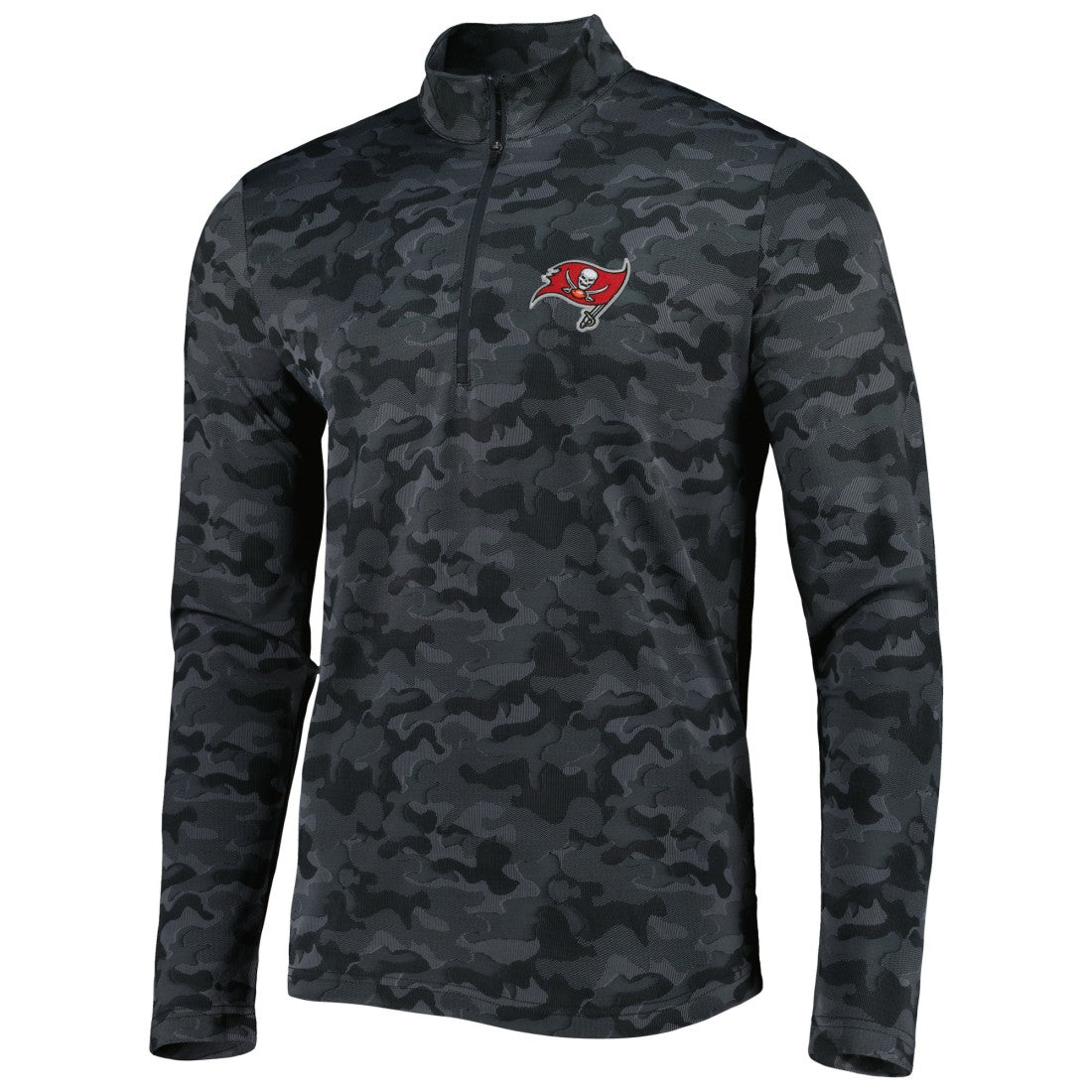 Tampa Bay Buccaneers Antigua Brigade Quarter-Zip Sweatshirt Black | NFL