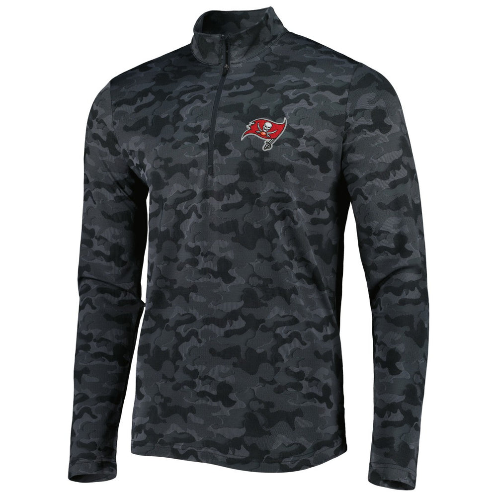 Tampa Bay Buccaneers Antigua Brigade Quarter-Zip Sweatshirt Black | NFL