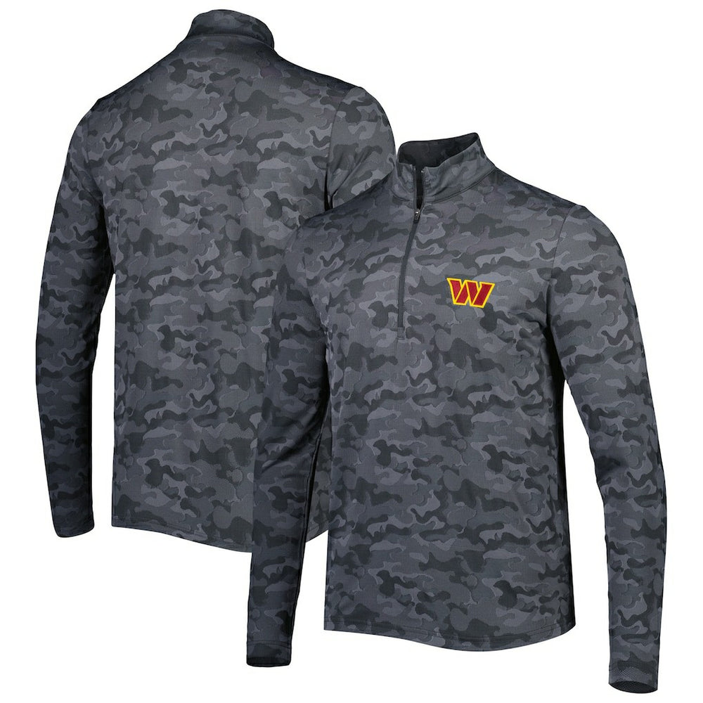 Washington Commanders Antigua Brigade Quarter-Zip Sweatshirt Black | NFL