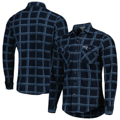 New England Patriots Antigua Industry Flannel Button-Up Shirt Jacket Navy | NFL