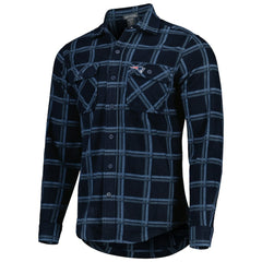 New England Patriots Antigua Industry Flannel Button-Up Shirt Jacket Navy | NFL