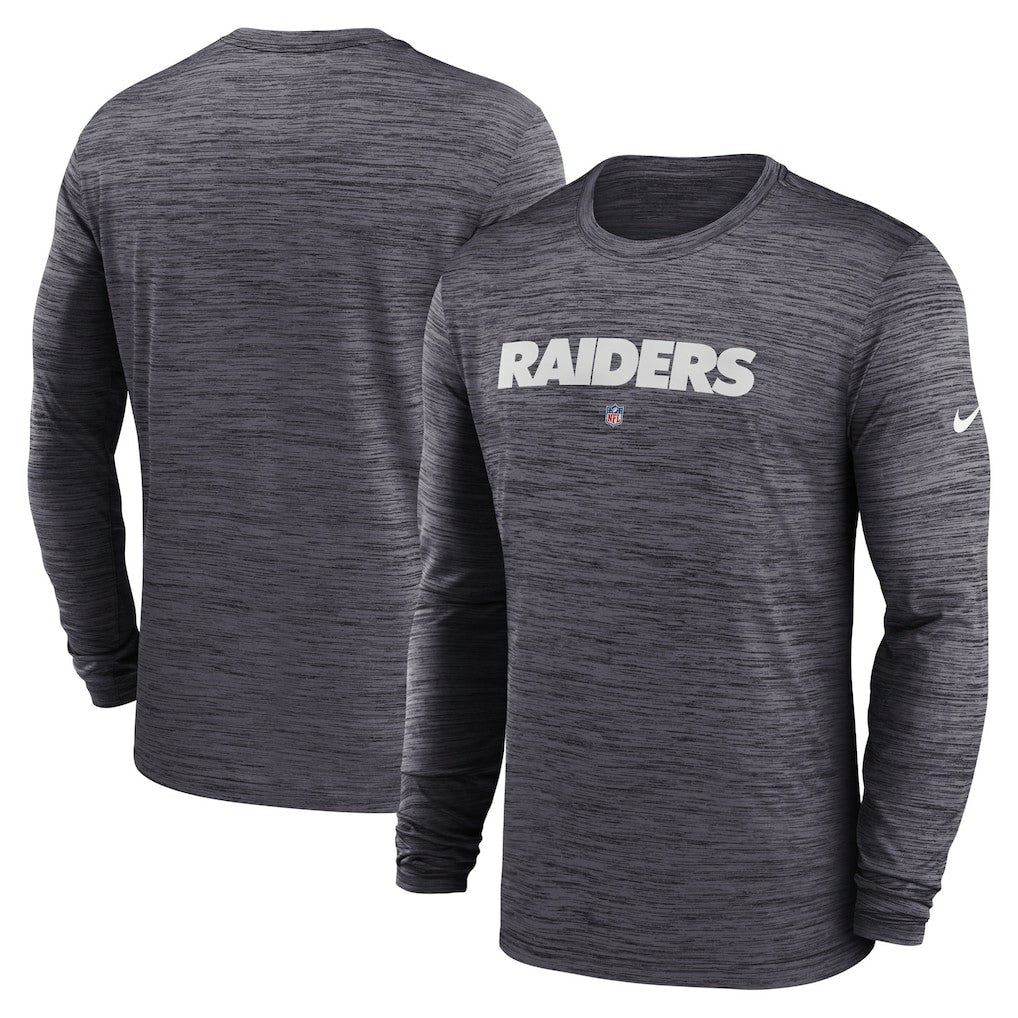 Las Vegas Raiders Sideline Team Velocity Performance Long Sleeve T-Shirt Black | Nike for Sale
