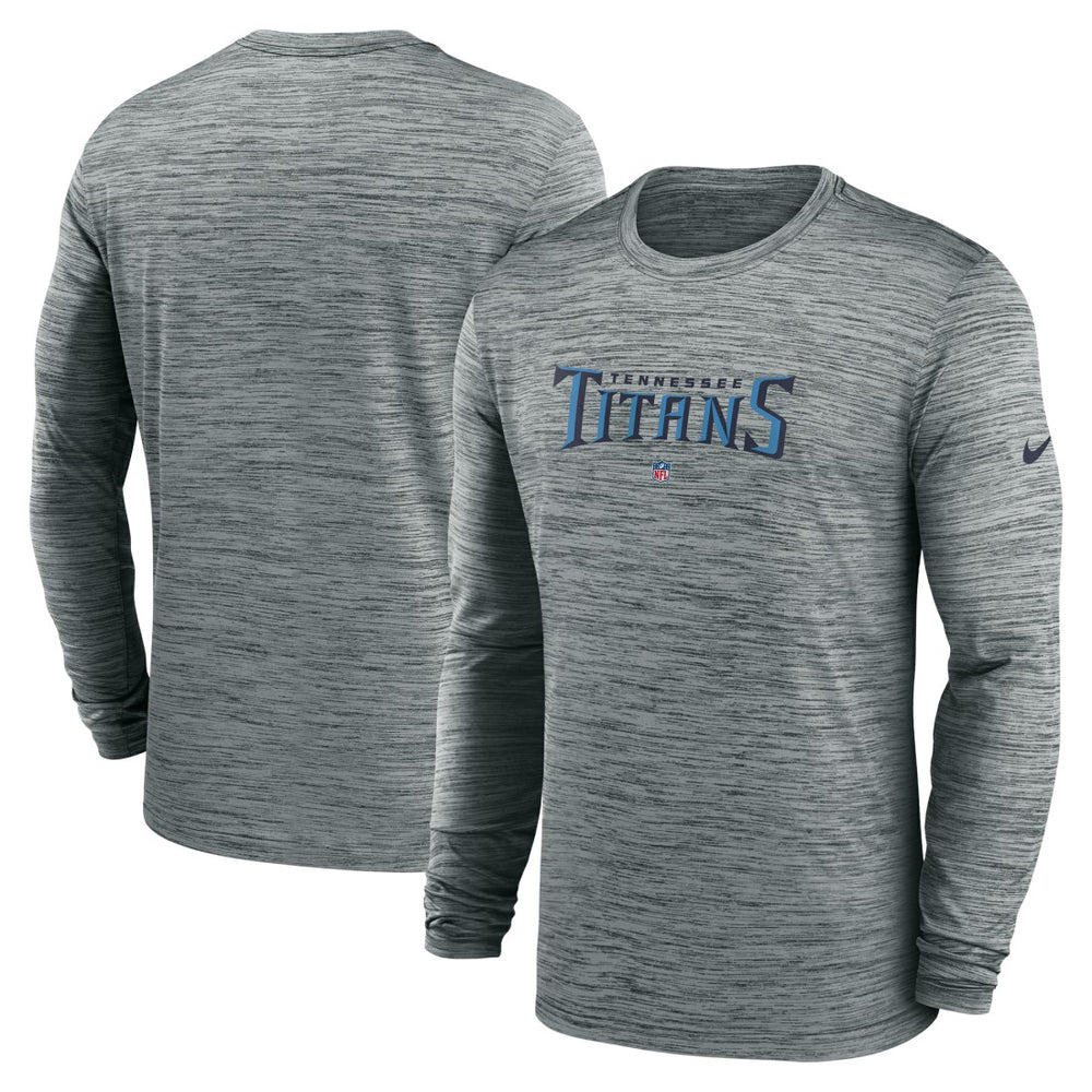 Tennessee Titans Sideline Team Velocity Performance Long Sleeve T-Shirt Heather Gray | Nike for Sale