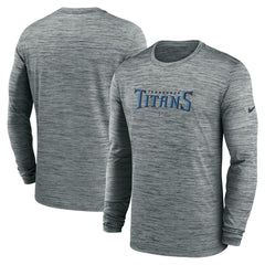 Tennessee Titans Sideline Team Velocity Performance Long Sleeve T-Shirt Heather Gray | Nike for Sale