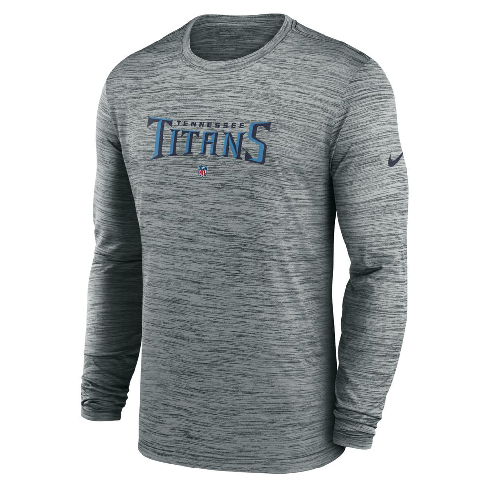 Tennessee Titans Sideline Team Velocity Performance Long Sleeve T-Shirt Heather Gray | Nike for Sale
