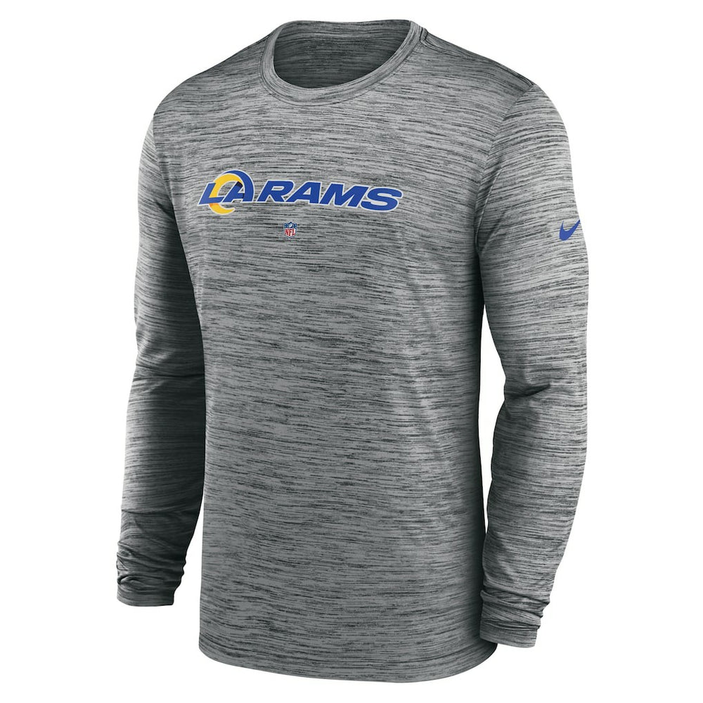 Los Angeles Rams Sideline Team Velocity Performance Long Sleeve T-Shirt Heather Gray | Nike for Sale