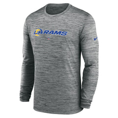 Los Angeles Rams Sideline Team Velocity Performance Long Sleeve T-Shirt Heather Gray | Nike for Sale
