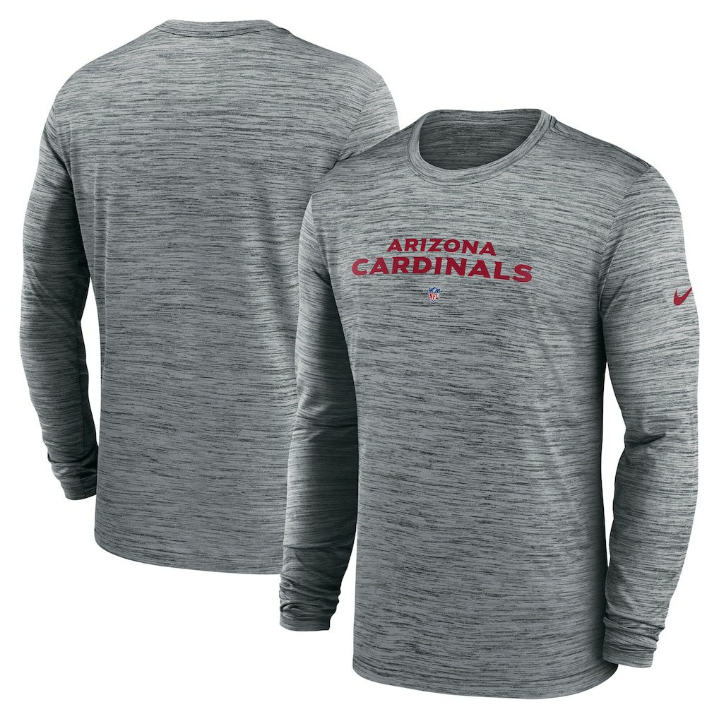 Arizona Cardinals Sideline Team Velocity Performance Long Sleeve T-Shirt Heather Gray | Nike for Sale