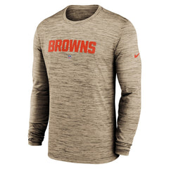 Cleveland Browns Sideline Team Velocity Performance Long Sleeve T-Shirt Brown | Nike for Sale