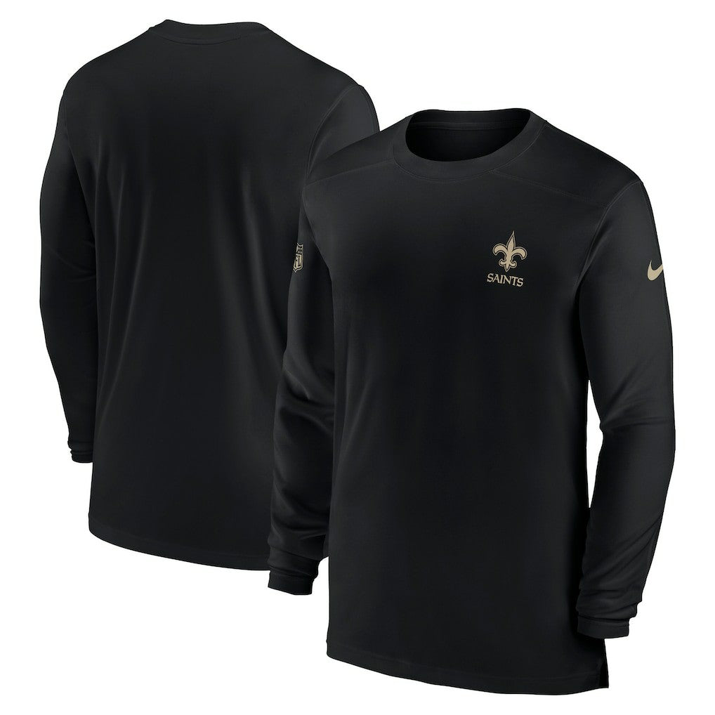 New Orleans Saints Sideline Coach Performance Long Sleeve T-Shirt Black | Nike for Sale
