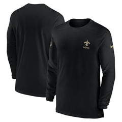 New Orleans Saints Sideline Coach Performance Long Sleeve T-Shirt Black | Nike for Sale
