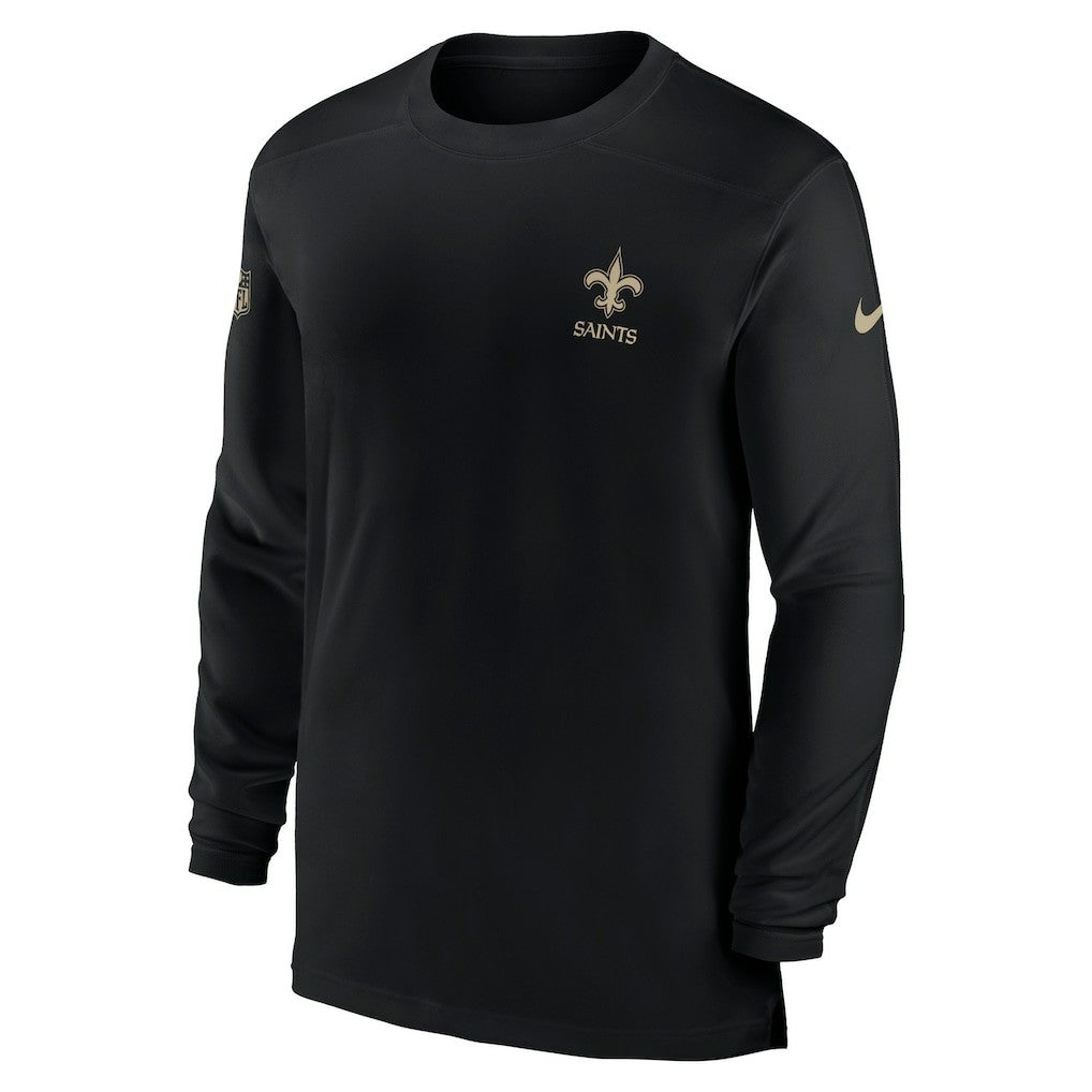 New Orleans Saints Sideline Coach Performance Long Sleeve T-Shirt Black | Nike for Sale